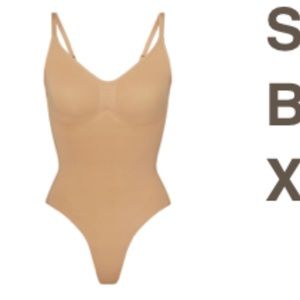 Seamless sculpt thong bodysuit color “ochre”